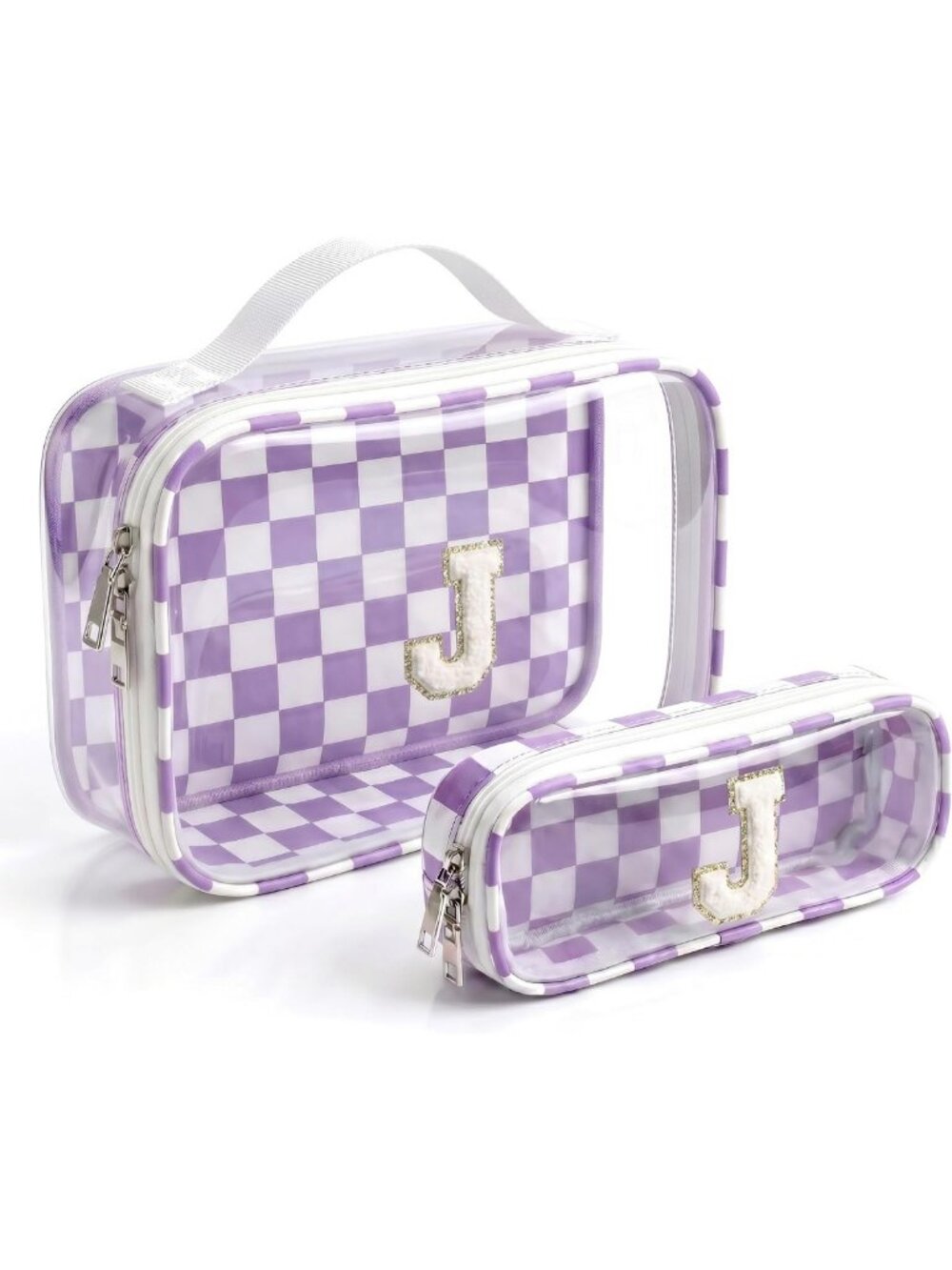 Personalized Makeup Bag Set for Women - Monogrammed Cosmetic Pouches, Gift for